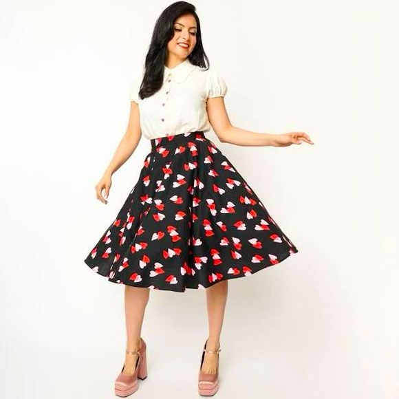 Hell Bunny Dresses & Skirts - Hell Bunny Hearts Confetti Circle Skirt - Small